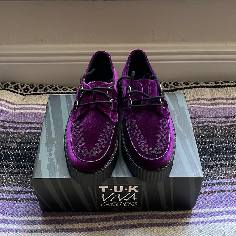Limited Edition Purple Velvet T.U.K. Creepers